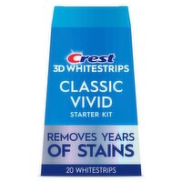 Crest 3DWhitestrips Classic Vivid At-home Teeth Whitening Kit, 10 Treatments, 6 Levels Whiter