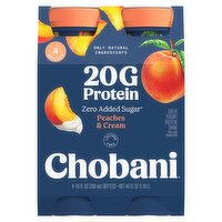 Chobani 20g Protein Peaches & Cream Greek Yogurt Protein Drink, 10 fl oz, 4 Count