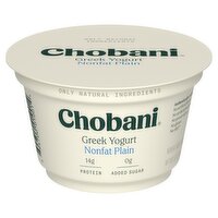 Chobani Nonfat Plain Greek Yogurt, 5.3 oz