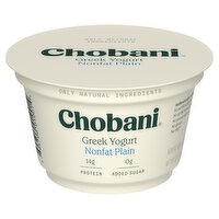 Chobani Nonfat Plain Greek Yogurt, 5.3 oz