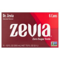 Zevia Dr. Zevia Zero Sugar Soda, 12 fl oz, 6 count