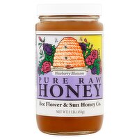 Bee Flower & Sun Honey Co. Blueberry Blossom Pure Raw Honey, 1 lb