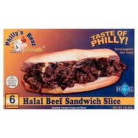 Philly's Best Steak Halal Beef Sandwich Slice, 1 lb 8 oz