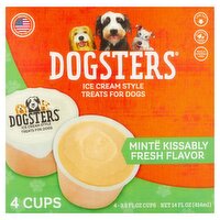 Dogsters Mintë Kissably Fresh Flavor Ice Cream Style Treats for Dogs, 3.5 fl oz, 4 count