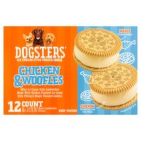 Dogsters Chicken & Woofles Sandwiches Ice Cream Style Treats for Dogs, 1.0 fl oz, 12 count