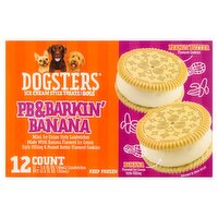 Dogsters PB&Barkin' Banana Sandwiches Ice Cream Style Treats for Dogs, 1.0 fl oz, 12 count