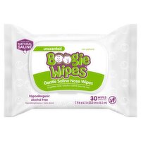 Boogie Unscented Gentle Saline Nose Wipes, 30 count