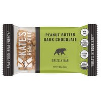 Kate's Real Food Grizzly Bar Peanut Butter Dark Chocolate, 2.2 oz