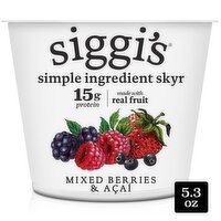 Siggi's Mixed Berries & Açaí Fat Free Yogurt, 5.3 oz