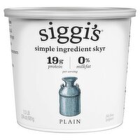 Siggi's Plain Fat Free Yogurt, 24 oz, 24 Ounce