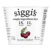 Siggi's Black Cherry 2% Milkfat Lowfat Yogurt, 5.3 oz, 5.3 Ounce