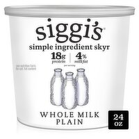 Siggi's Plain Whole Milk Yogurt, 24 oz