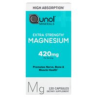 Qunol Minerals Extra Strength Magnesium Dietary Supplement, 120 count