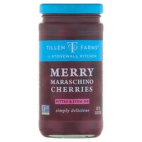 Stonewall Kitchen Tillen Farms Pitted & Stem-On Merry Maraschino Cherries, 13.5 oz