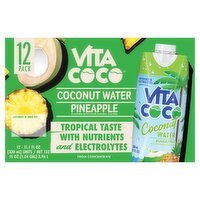 Vita Coco Pineapple Coconut Water Family Share Pack, 11.1 fl oz, 12 count