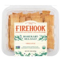 Firehook Rosemary Sea Salt Organic Artisan Baked Crackers, 8 oz