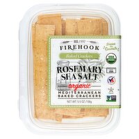 Firehook Rosemary Sea Salt Organic Mediterranean Baked Crackers, 5.5 oz