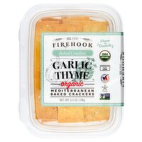 Firehook Garlic Thyme Organic Mediterranean Baked Crackers, 5.5 oz