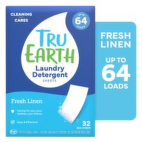 Tru Earth Fresh Linen Laundry Detergent Sheets, 64 loads, 32 count
