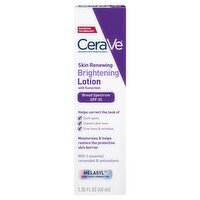 CeraVe Broad Spectrum Skin Renewing Brightening Lotion with Sunscreen, SPF 30, 1.35 fl oz