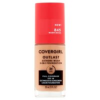 Covergirl Outlast 845 Warm Beige Extreme Wear 3-in-1 Liquid Foundation, SPF 18, 1 fl oz