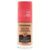 Covergirl Outlast 855 Soft Honey 3-In-1 Sunscreen Liquid Foundation, SPF 18, 1 fl oz