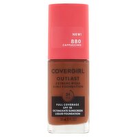 Covergirl Outlast Extreme 880 Cappuccino Extreme Wear 3-in-1 Foundation, SPF 18, 1 fl oz 