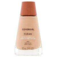 Covergirl Clean 153 Sand Beige Liquid Foundation, 1 fl oz