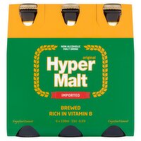 Hyper Malt Original Non-Alcoholic Malt Drink, 6 count, 11.15 oz