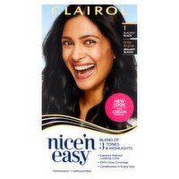 Clairol Nice'n Easy 1 Blackest Black Permanent Haircolor, 1 application