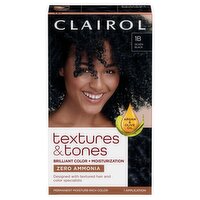 Clairol Textures & Tones 1B Silken Black Permanent Moisture-Rich Hair Color, 1 application