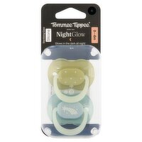 Tommee Tippee Nightglow Sterilizing Case Silicone Pacifiers, 0-6m, 2 Count