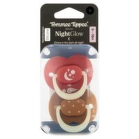 Tommee Tippee Nightglow Sterilizing Case Silicone Pacifiers, 6-18m, 2 Count