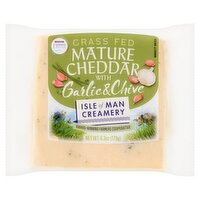 Isle of Man Creamery Mature Cheddar with Garlic & Chive Grass Fed Cheese, 6.3 oz