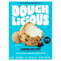 Doughlicious Chocolate Chip Cookie Dough & Non-Dairy Gelato Bites, 1.13 oz, 6 count