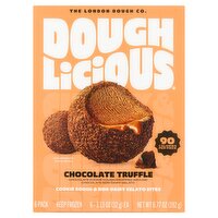 Doughlicious Chocolate Truffle Cookie Dough & Non-Dairy Gelato Bites, 1.13 oz, 6 count