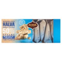 Achva 50% Sesame Sugarless Halva, 0.88 oz, 11 count