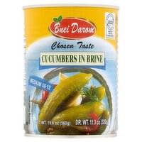 Bnei Darom Medium Cucumbers in Brine, 19.8 oz