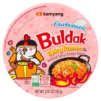 Samyang Buldak Carbonara Spicy Chicken Flavor Ramen Big Bowl, 3.70 oz