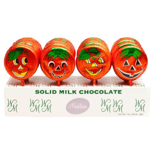 The Madelaine Chocolate Company Solid Milk Chocolate Pumpkin Pop, 1 oz