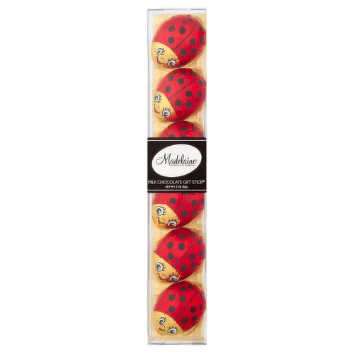 The Madelaine Chocolate Company Milk Chocolate Lady Bug Gift Stick, 3 oz