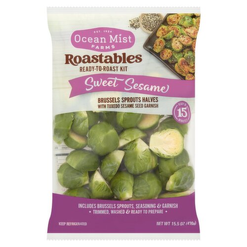 Ocean Mist Farms Roastables Brussels Sprouts Sweet Sesame Ready-to-Roast Kit, 15.5 oz