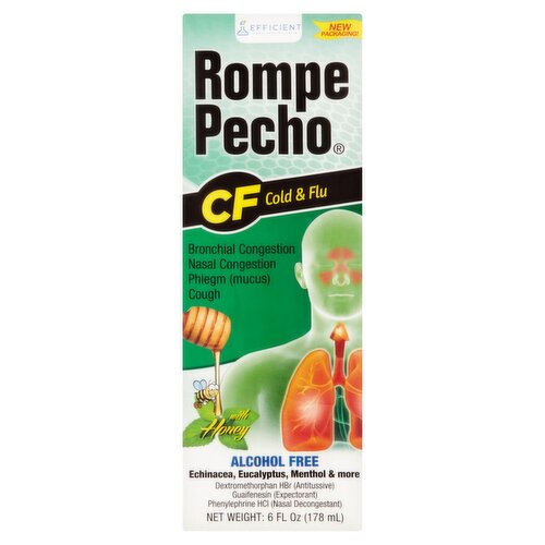 Rompe Pecho Cold & Flu Liquid with Honey, 6 fl oz