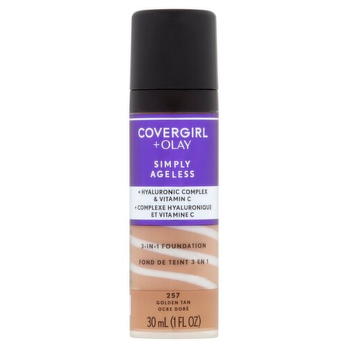 Covergirl + Olay Simply Ageless 257 Golden Tan 3-in-1 Foundation, 1 fl oz