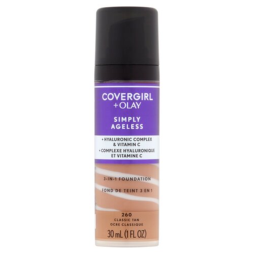 Covergirl + Olay Simply Ageless 260 Classic Tan 3-in-1 Foundation, 1 fl oz