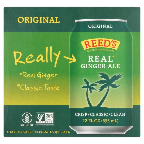 Reed's Original Ginger Ale, 12 fl oz, 4 count