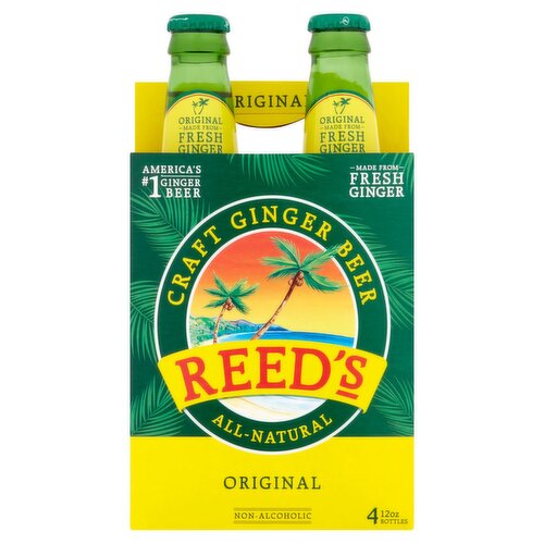 Reed's Original Craft Ginger Beer, 12 oz, 4 count