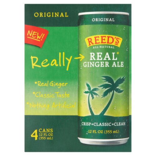 Reed's Original Real Ginger Ale, 4 count, 12 fl oz