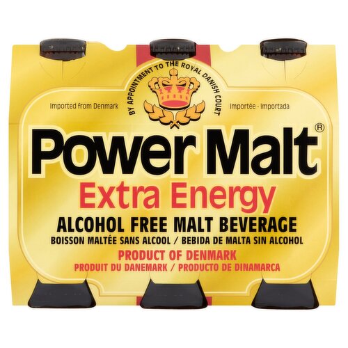 Power Malt Extra Energy Alcohol Free Malt Beverage, 11.2 fl oz, 6 count