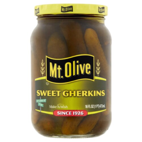 Mt. Olive Sweet Gherkins, 16 fl oz